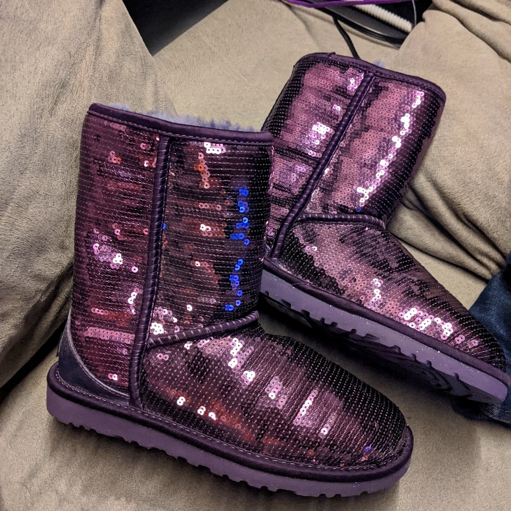 Purple Sequin Ugg Boots